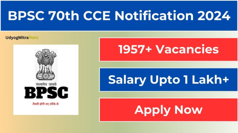 BPSC 70th CCE Notification 2024