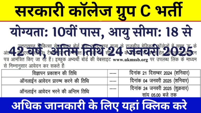 Govt College Group C Vacancy 2025: 10वीं पास के लिए शानदार अवसर - जानें पूरी प्रक्रिया